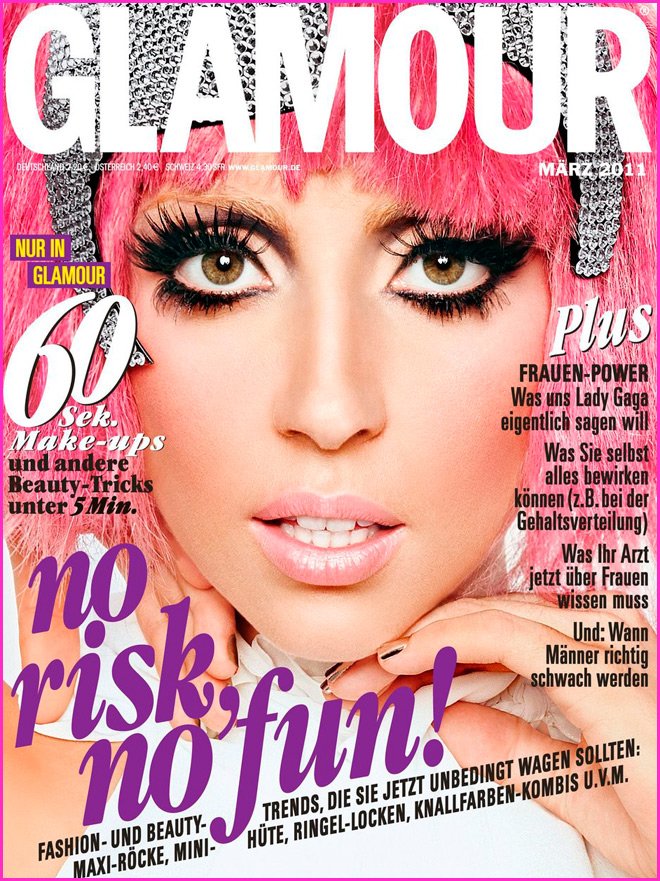 นักร้องเลดี้ กาก้า ภาพปก Glamour