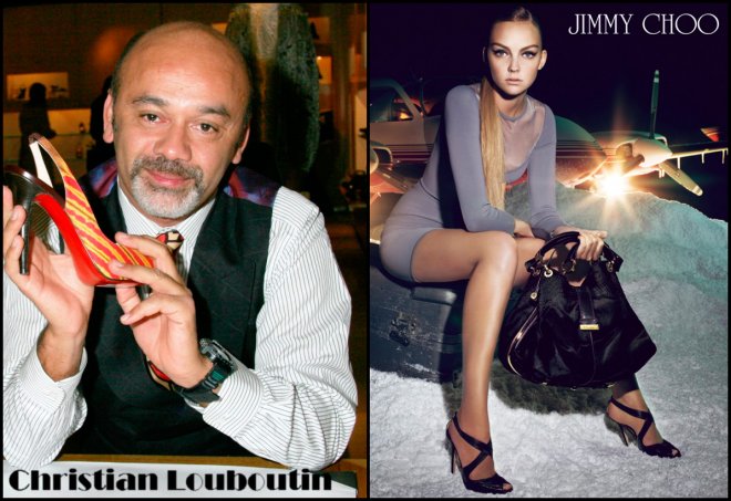 รองเท้าจาก Christian Louboutin และ Jimmy Choo