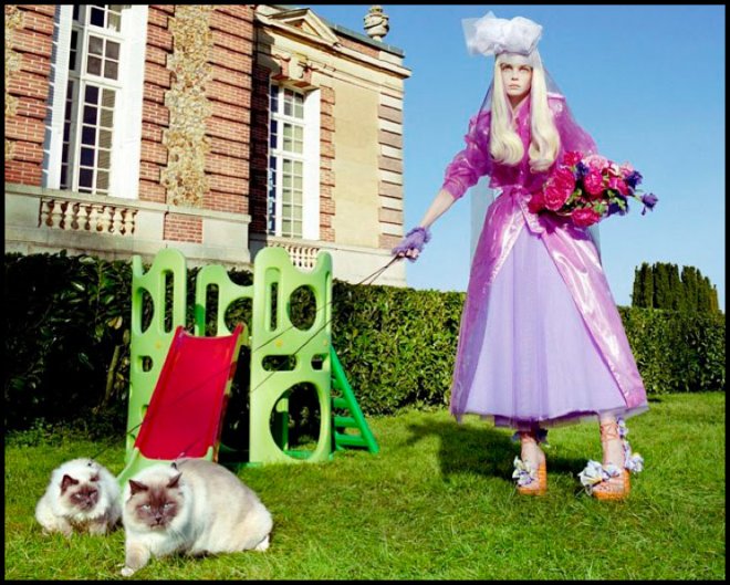 หญิงสาวกับแมว ช่างภาพ Miles Aldridge