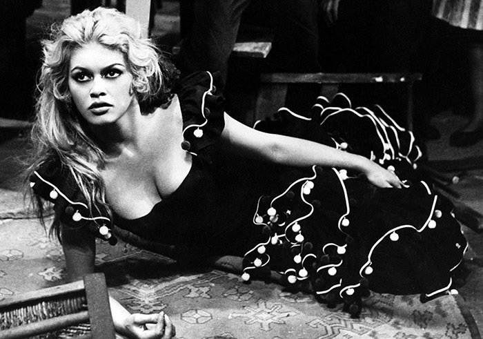 ภาพถ่ายของ Brigitte Bardot ในกองถ่าย