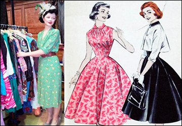 Vintage fashion in vintage illustrations