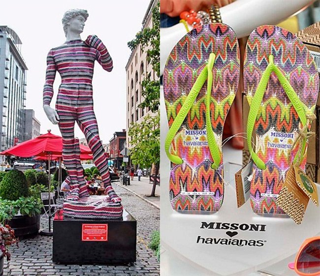 รูปปั้นเดวิดในชุดเสื้อผ้าโดย Missoni photo