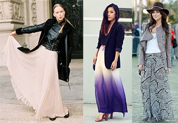 How and with what to wear a long skirt