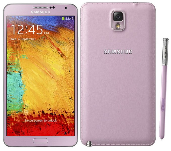 สมาร์ทโฟน Samsung สีชมพูสำหรับเด็กผู้หญิง Galaxy Note 3 Blush Pink