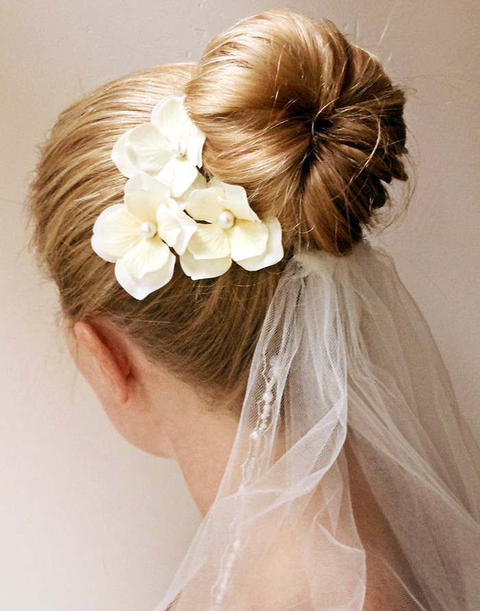 Bridal hairstyle with a bun