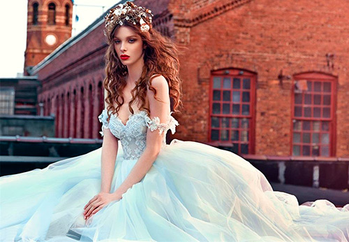 Blue and light blue wedding dresses