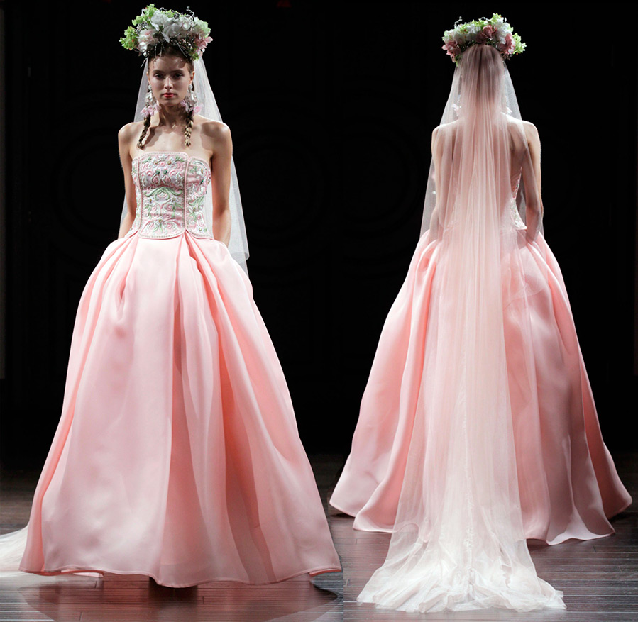 ชุดแต่งงานสีชมพู Naeem Khan