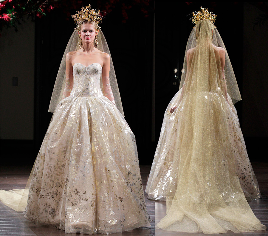 ชุดแต่งงานโทนสีทอง Naeem Khan