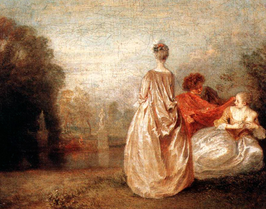 Pleated dress Watteau