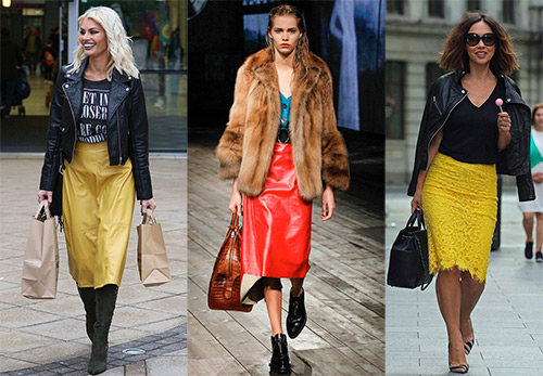 Coral and yellow skirts for fall and winter