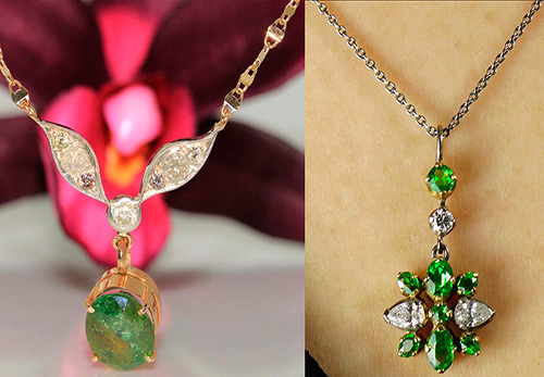 หิน Demantoid - หินรัสเซีย Ural มรกต