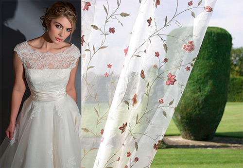 Shining organza fabric - properties, types and uses