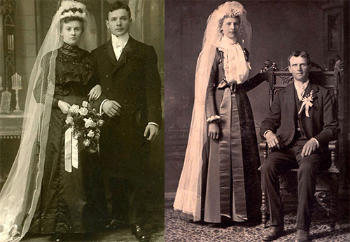 Brides in 19th century wedding photos