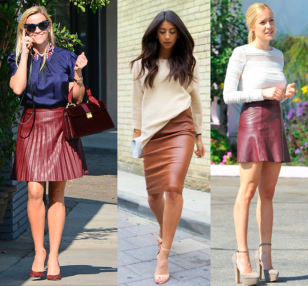 Burgundy skirts