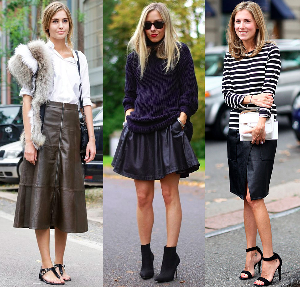 What to wear with a leather skirt - the best images