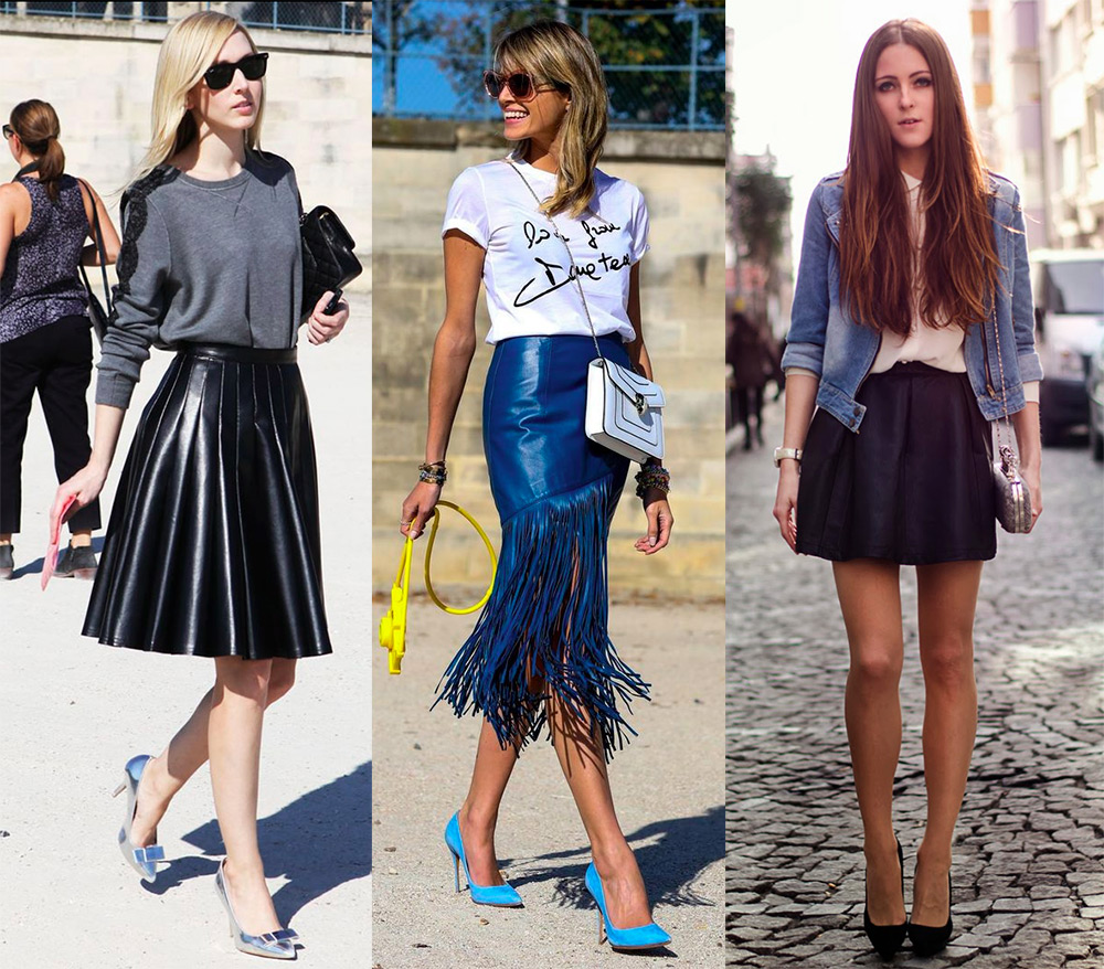 What to wear with a leather skirt