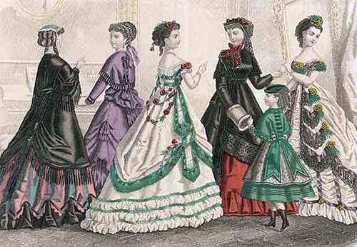 Mid-19th century fashion 1860s