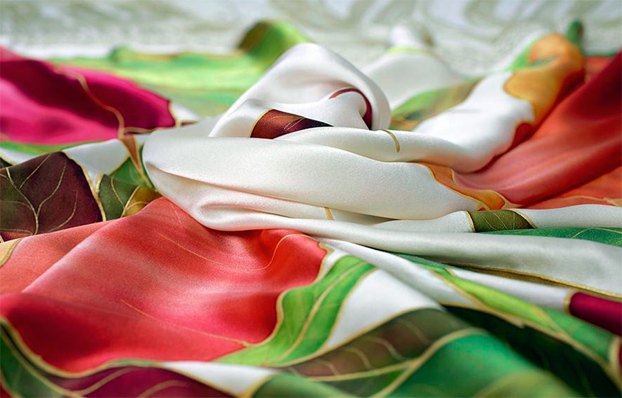 Natural silk scarves