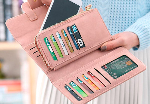 Beautiful wallets with protection against plastic cards