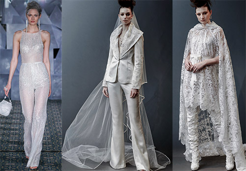 White jumpsuits and suits for the bride 2024