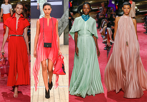 Pleated dresses and skirts in modern fashion