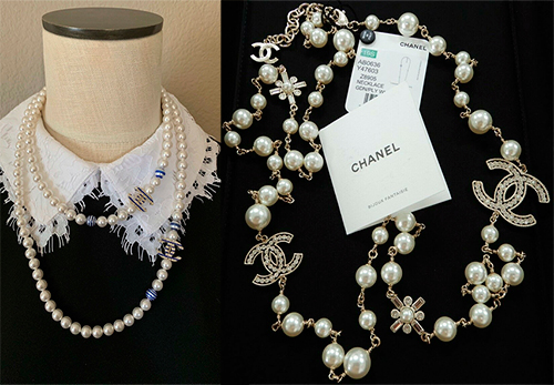 Pearl necklaces - stylish examples of Chanel