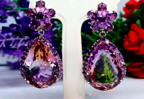 Ametrine or bolivianite in jewelry