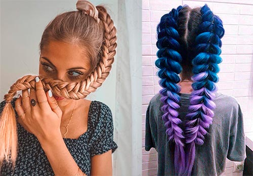 Long braids as decoration: photos of luxurious images