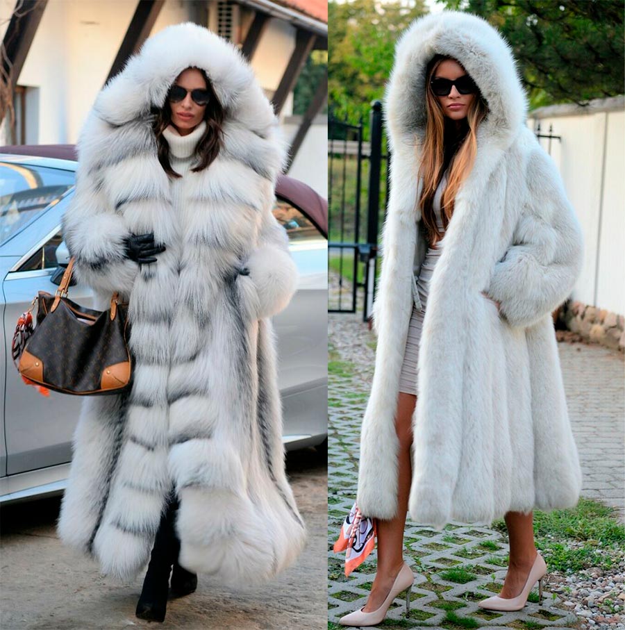 Arctic fox fur coat