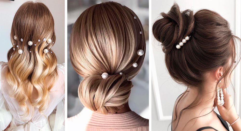 Hair styling with pearls