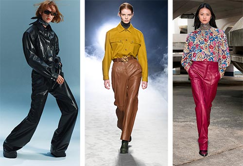 Fashionable leather pants 2024-2025: new items and trends