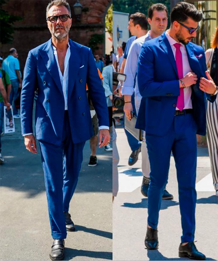 Blue bright suits