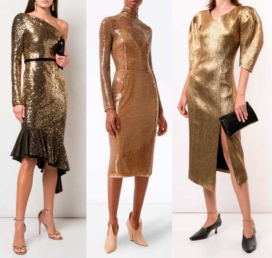 Gold cocktail dress