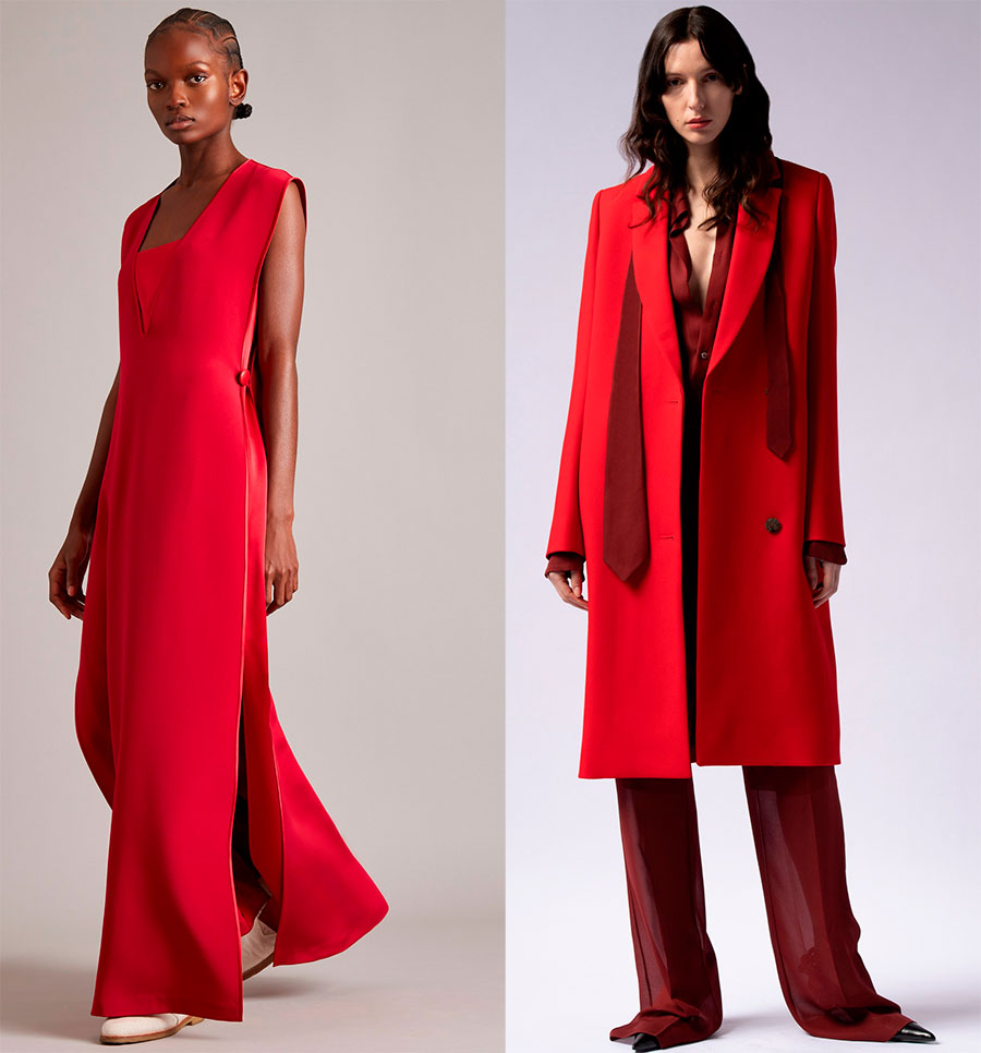 Red dress and coat